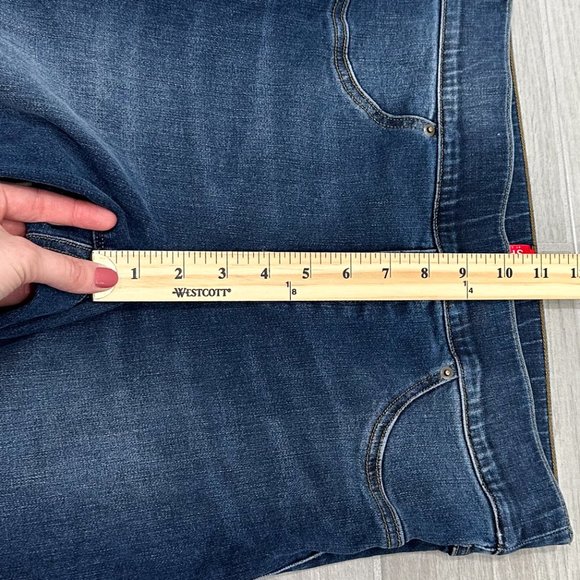 Spanx Distressed Ankle Skinny Jeans in Medium Wash Denim Women’s Size M - Picture 11 of 15